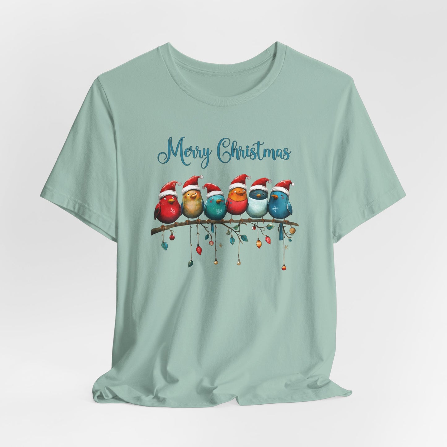 Merry Christmas Birds T-Shirt - Festive Holiday Tee
