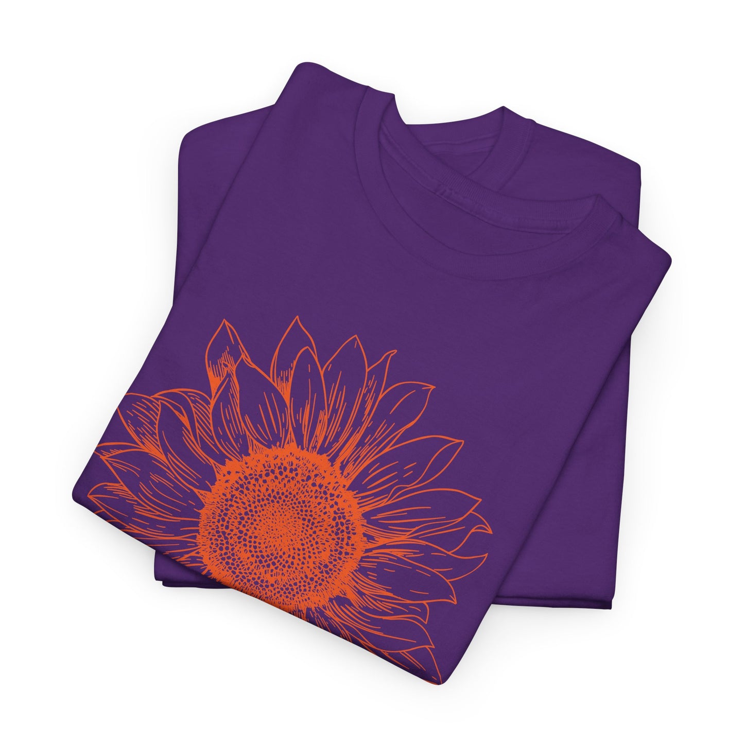 Sunflower Line Art T-Shirt - Minimal Design