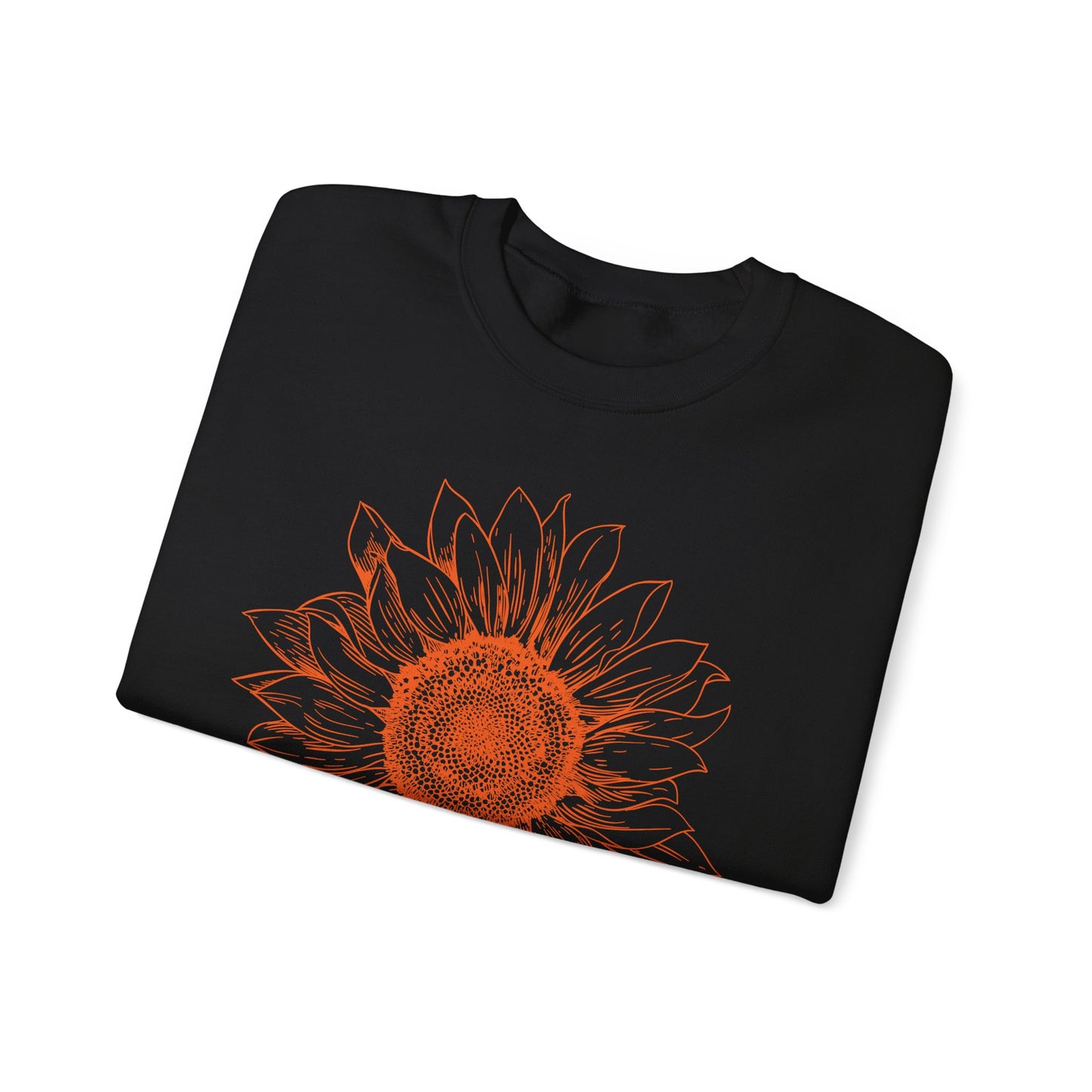 Sunflower Line-Art Sweatshirt - Cozy Floral Apparel
