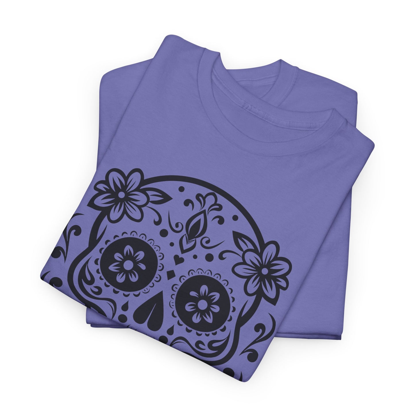 Black Sugar Skull T-Shirt - Day Of The Dead Graphic Tee