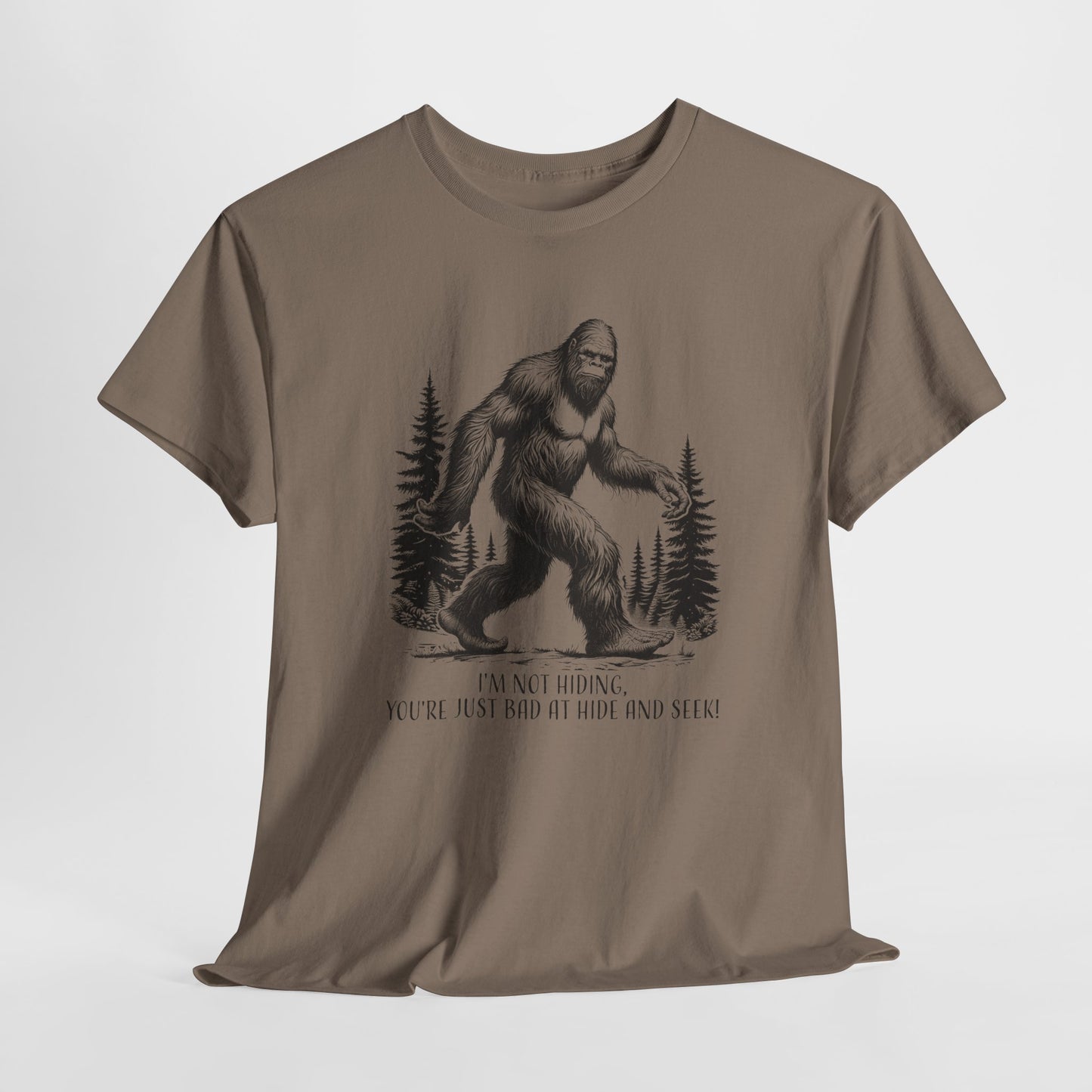 Bigfoot Hide and Seek T-Shirt - Funny Sasquatch Design