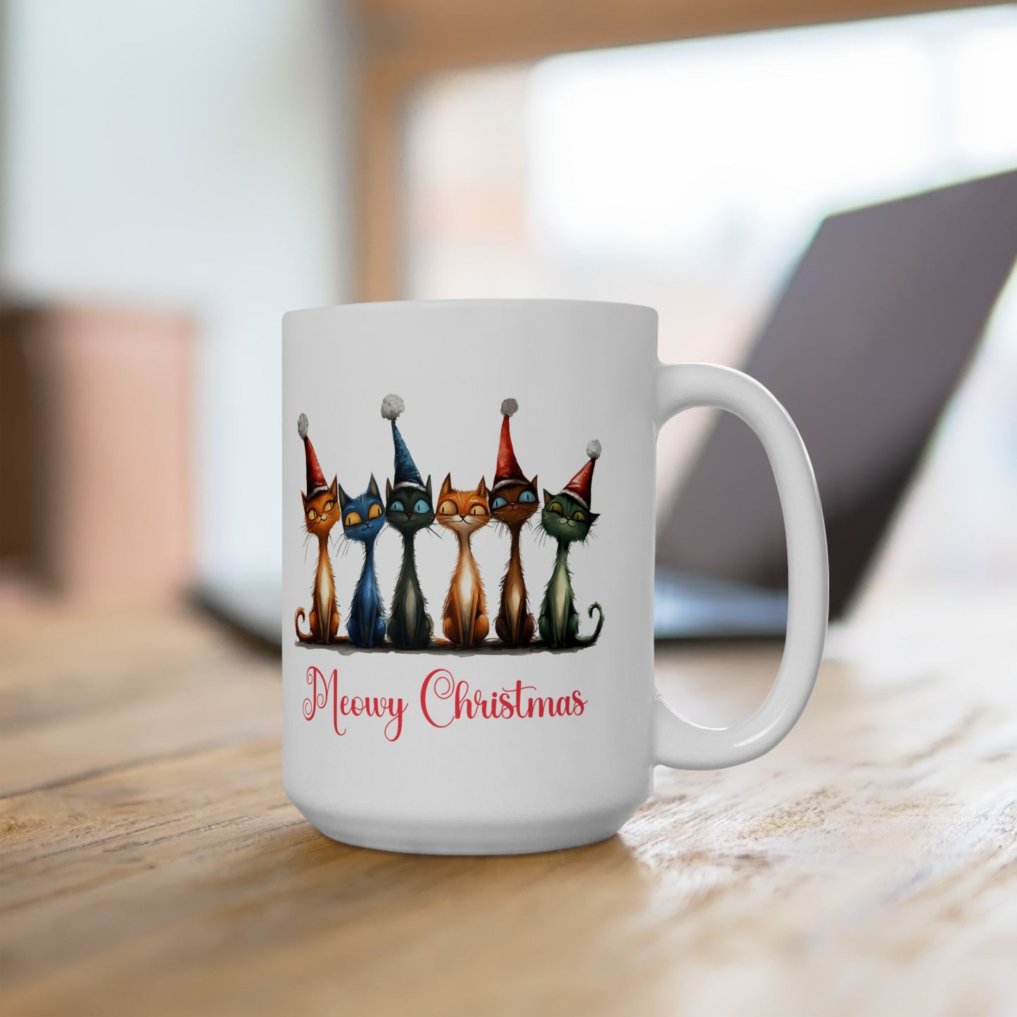 Meowy Christmas Mug For Festive Feline Coffee Cup