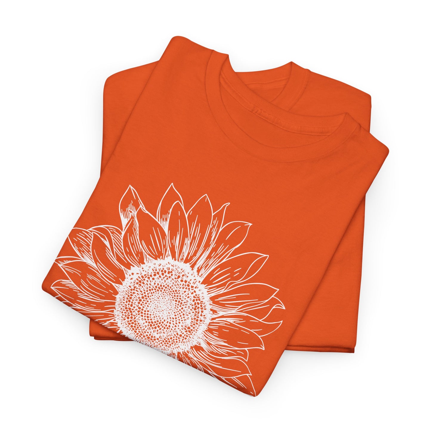 Sunflower Line Art T-Shirt - Minimal Design