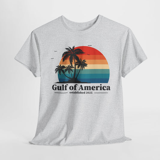 Gulf of America 2025 Sunset T-Shirt - Retro Beach Vibes