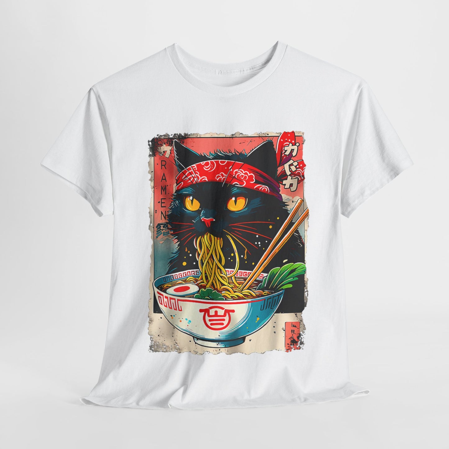 Ramen Cat T-Shirt - Japanese Graphic Design
