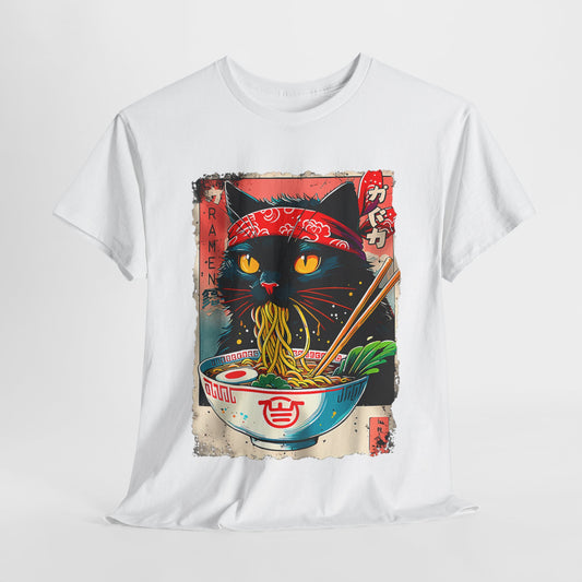 Ramen Cat T-Shirt - Japanese Graphic Design