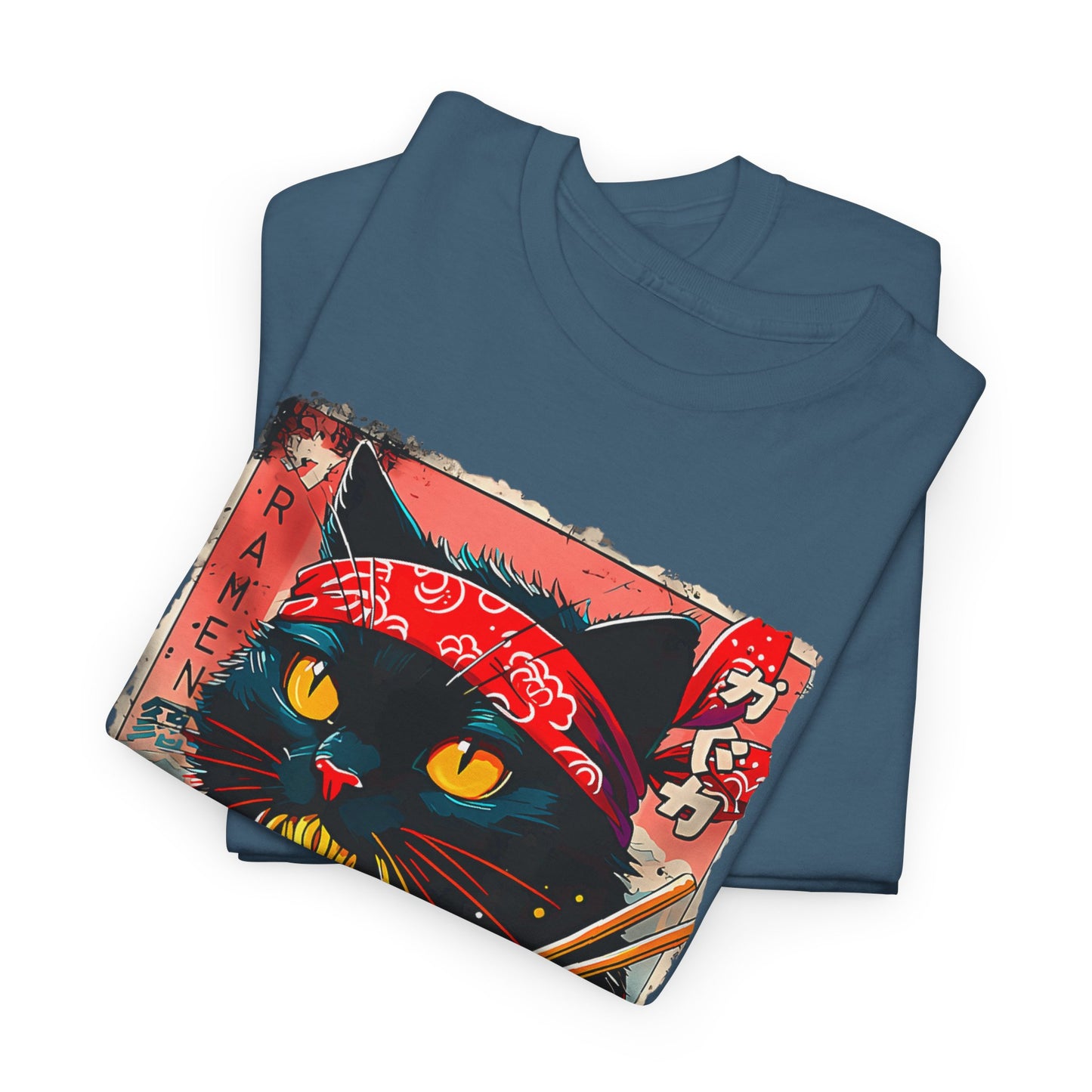 Ramen Cat T-Shirt - Japanese Graphic Design