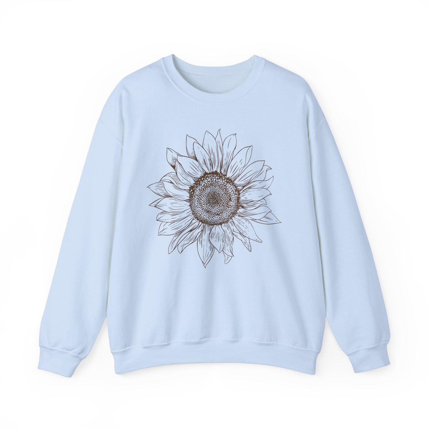 Sunflower Line-Art Sweatshirt - Cozy Floral Apparel