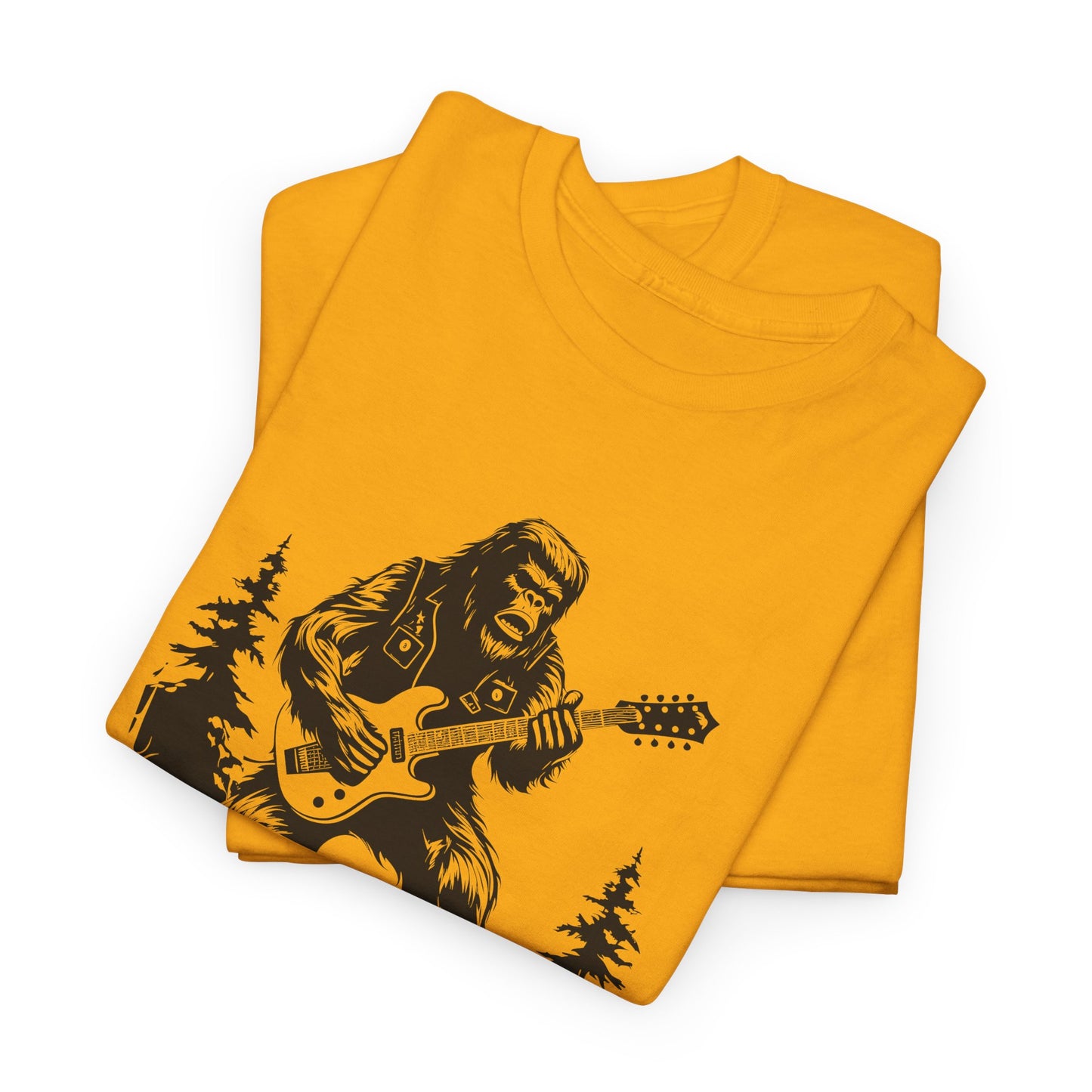Bigfoot Guitar T-Shirt - Sasquatch Rocker Design