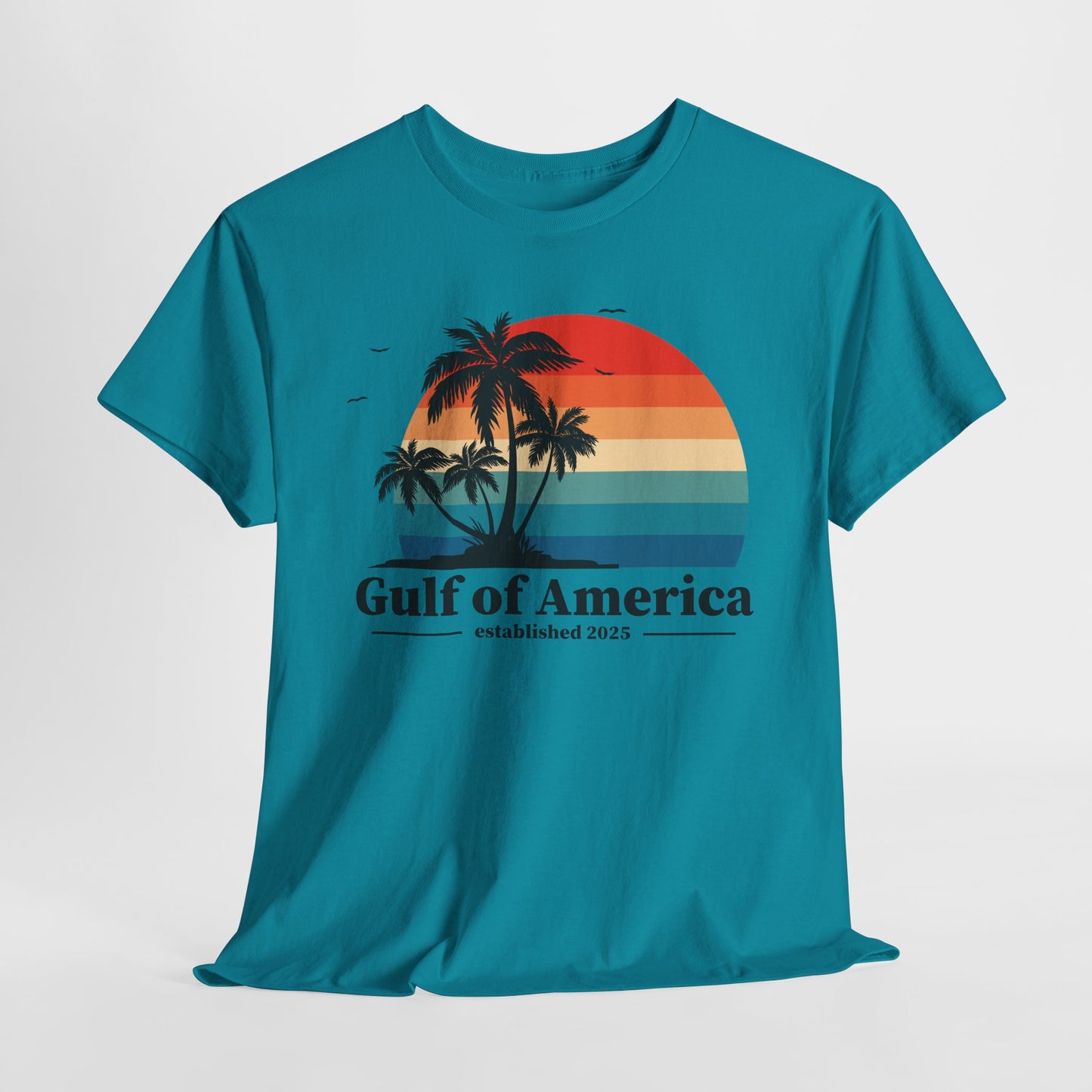 Gulf of America 2025 Sunset T-Shirt - Retro Beach Vibes