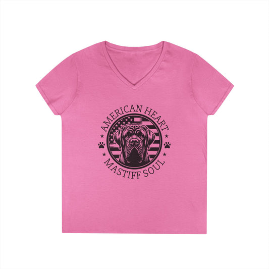 American Heart Mastiff Soul V-Neck T-Shirt