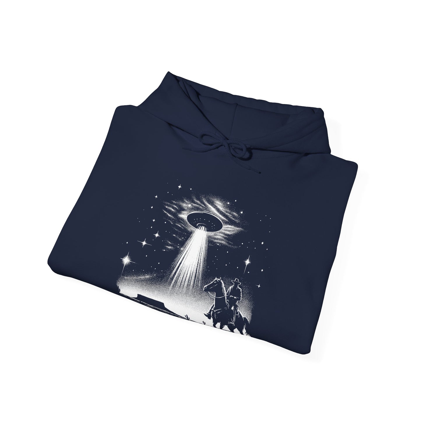 Cowboys And Aliens Hoodie - Desert UFO Glow Design