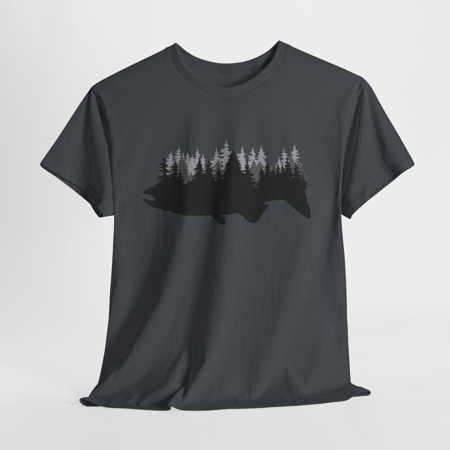 Fish Silhouette Forest Graphic T-Shirt