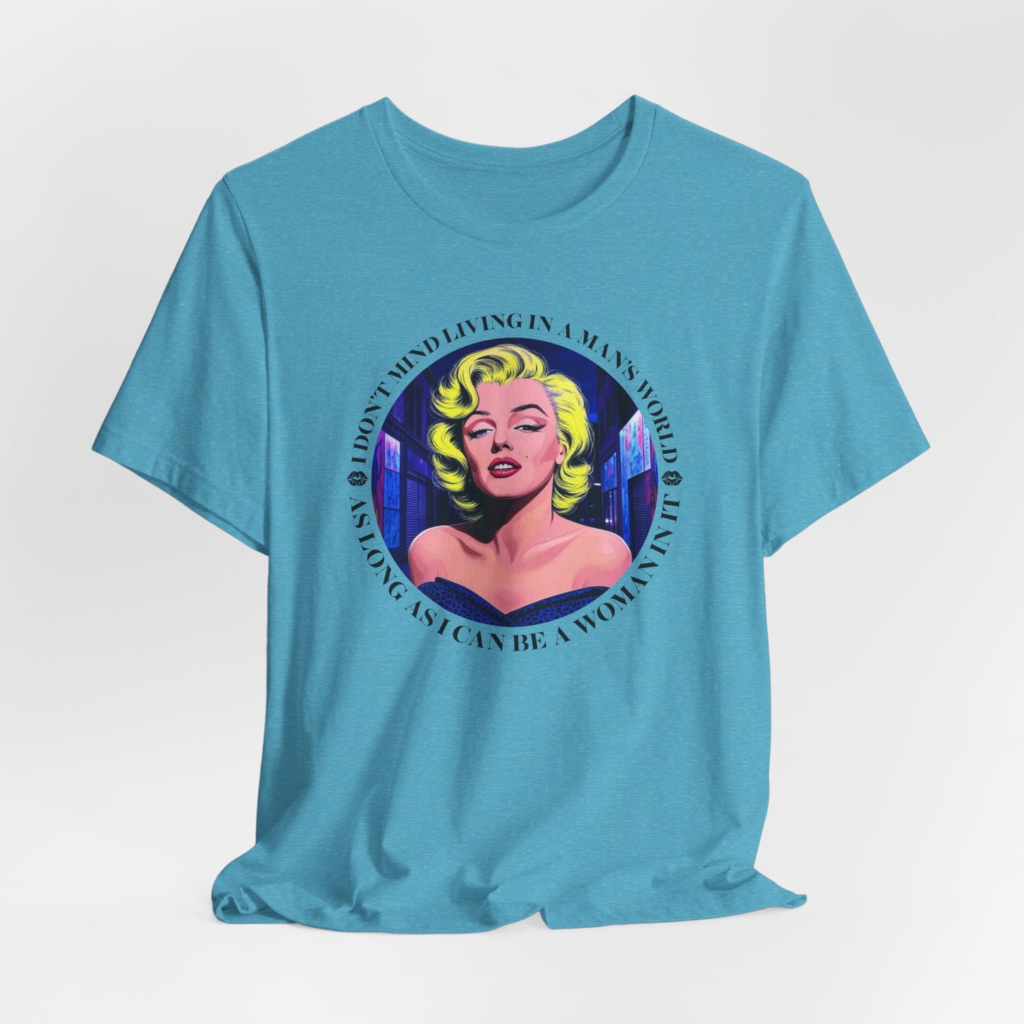 Marilyn Monroe Living In A Man's World T-Shirt - Bold Quote Tee