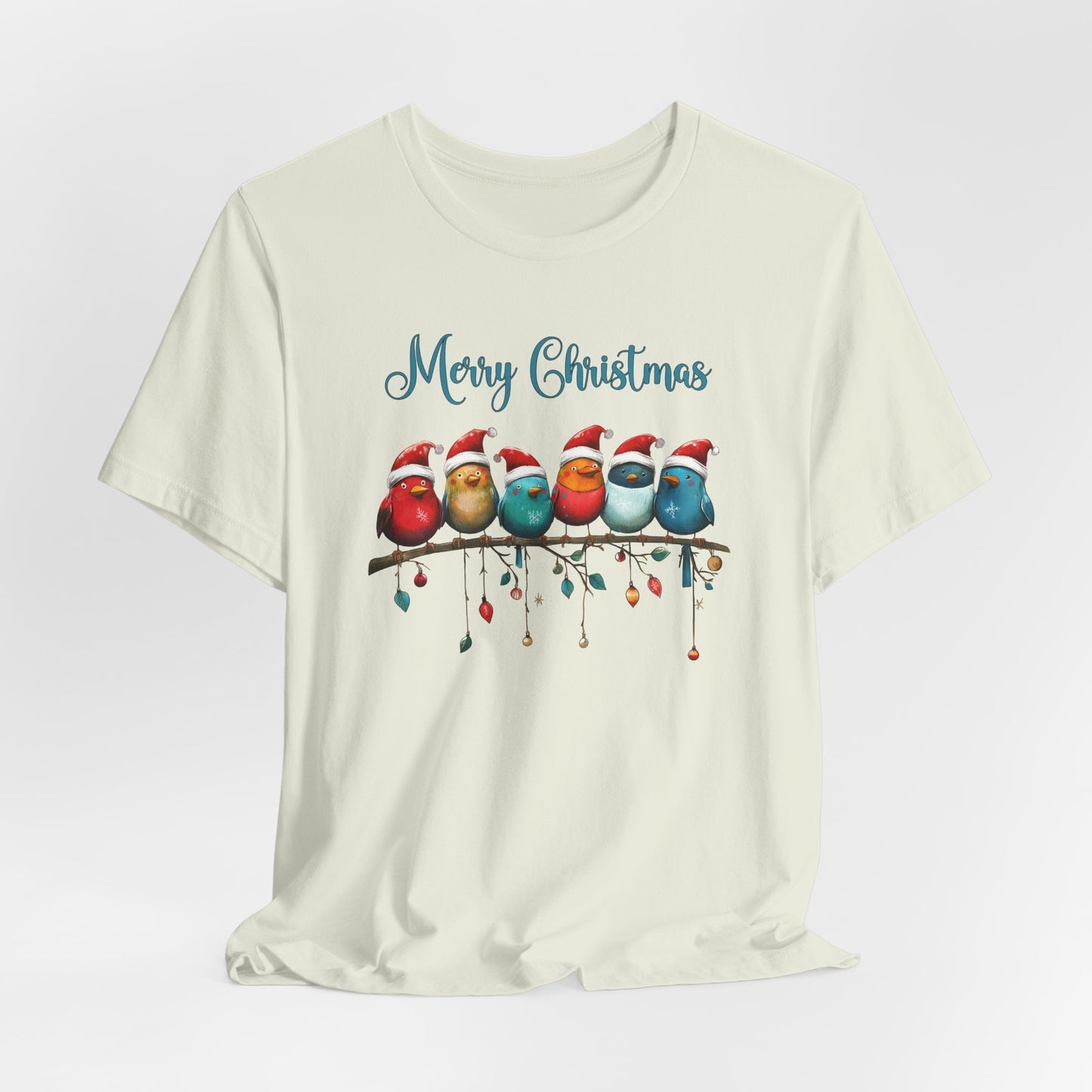 Merry Christmas Birds T-Shirt - Festive Holiday Tee
