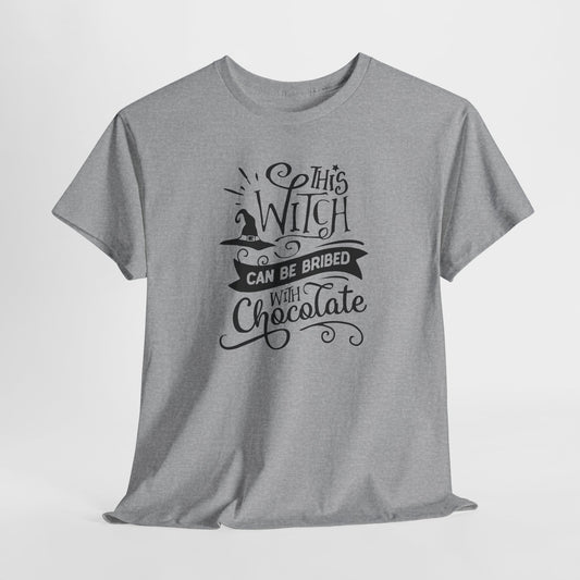 Witch Bribed with Chocolate T-Shirt - Funny Halloween Tee