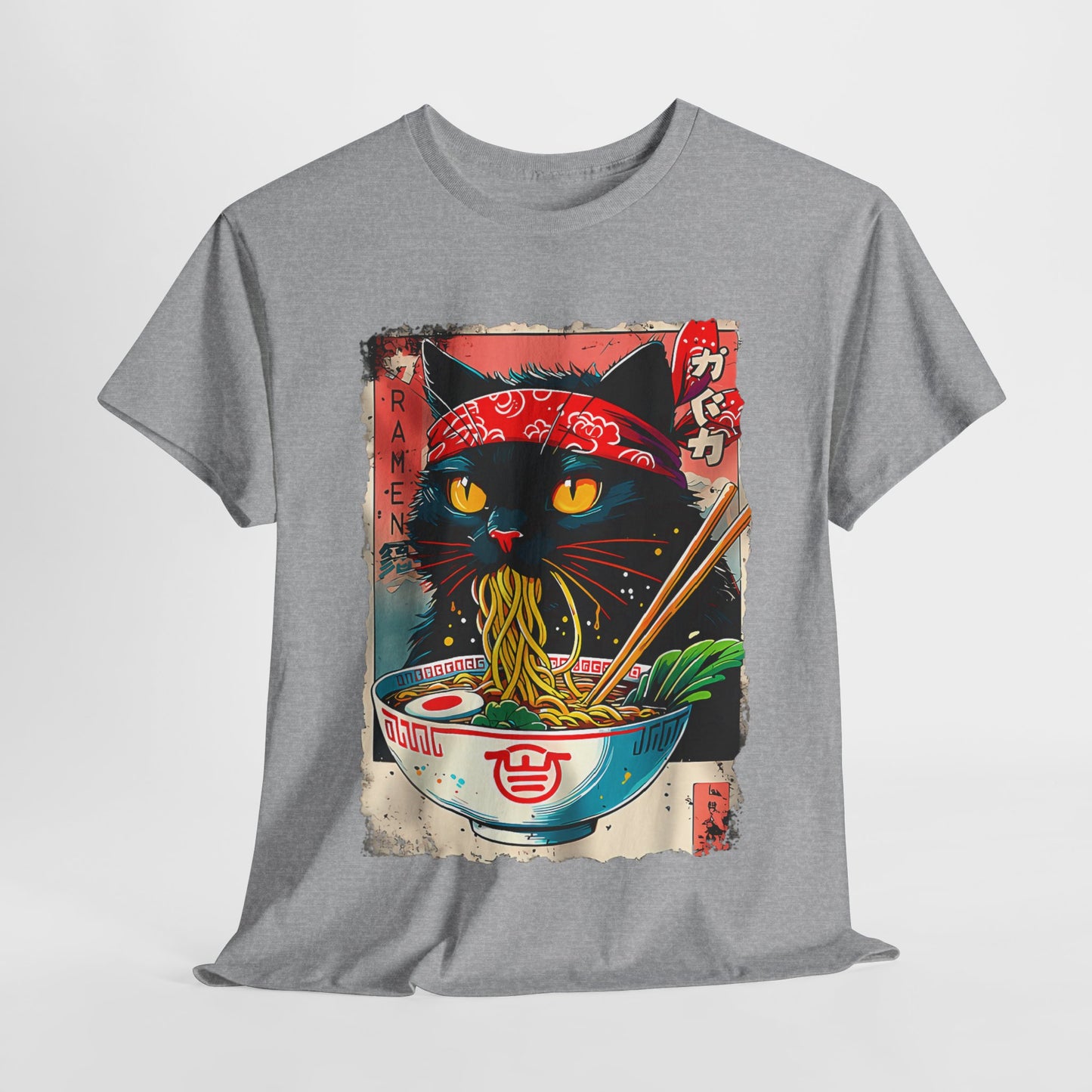 Ramen Cat T-Shirt - Japanese Graphic Design