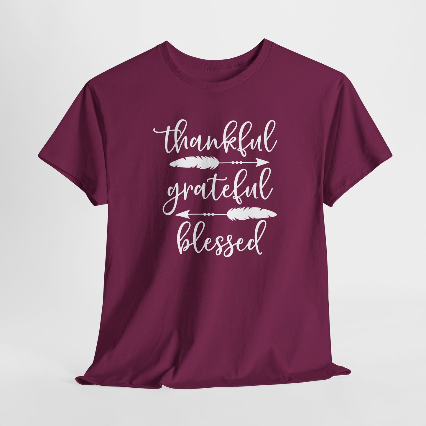 Thankful Grateful Blessed T-Shirt - Inspirational Graphic Tee