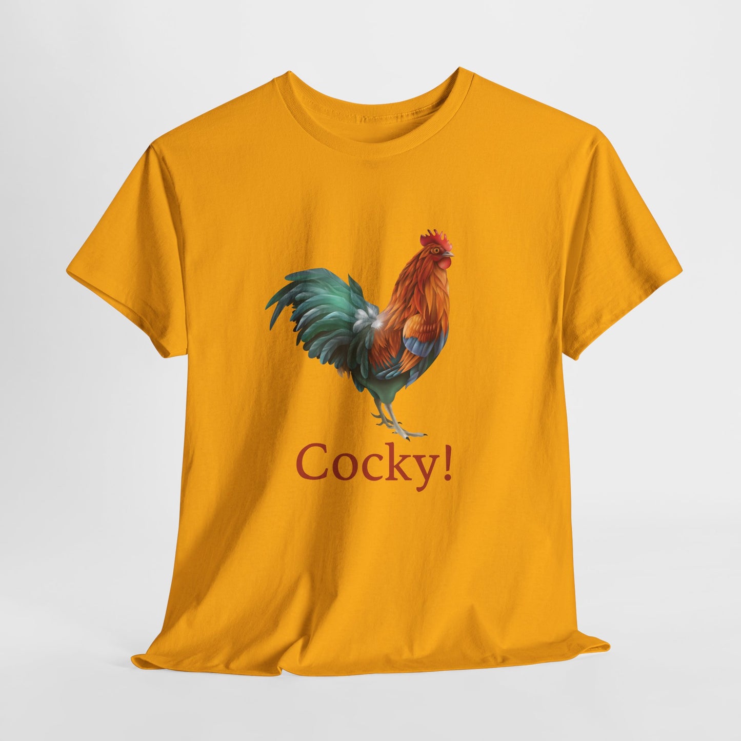 Cocky Rooster T-Shirt - Bold Pun Tee