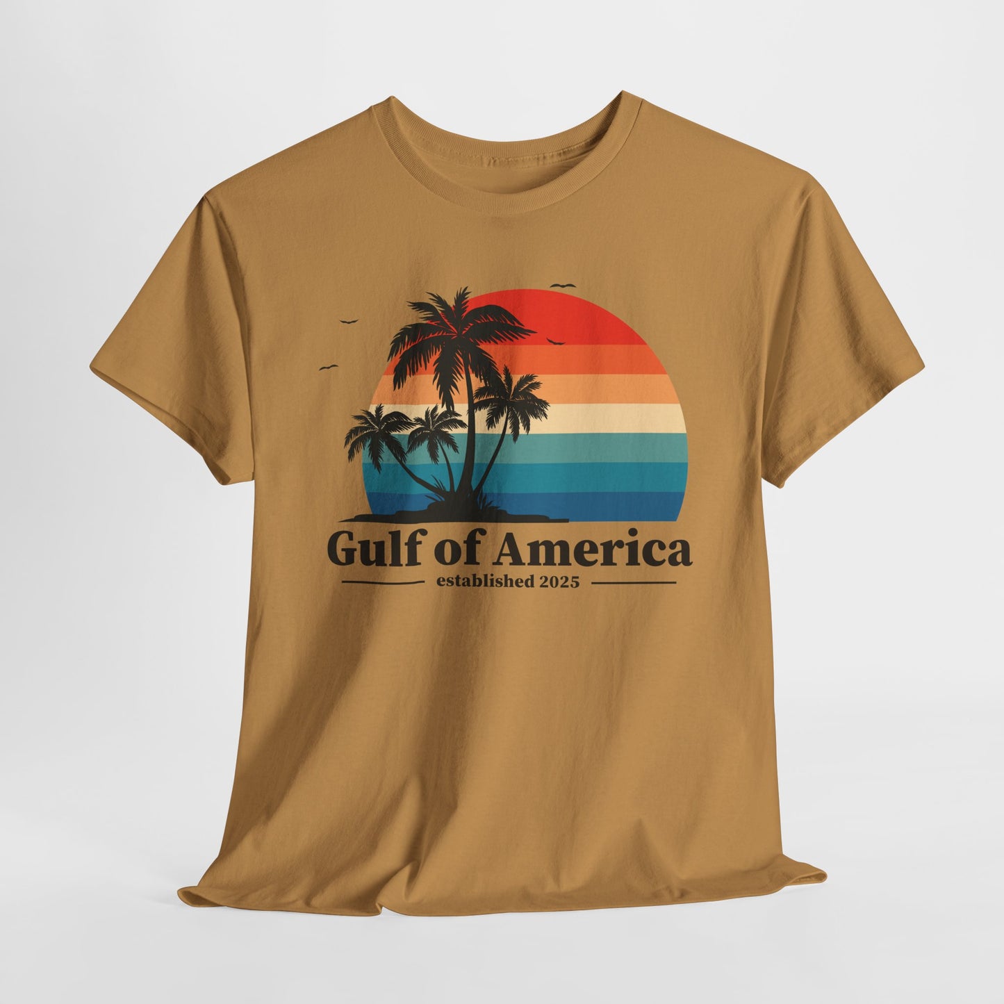 Gulf of America 2025 Sunset T-Shirt - Retro Beach Vibes