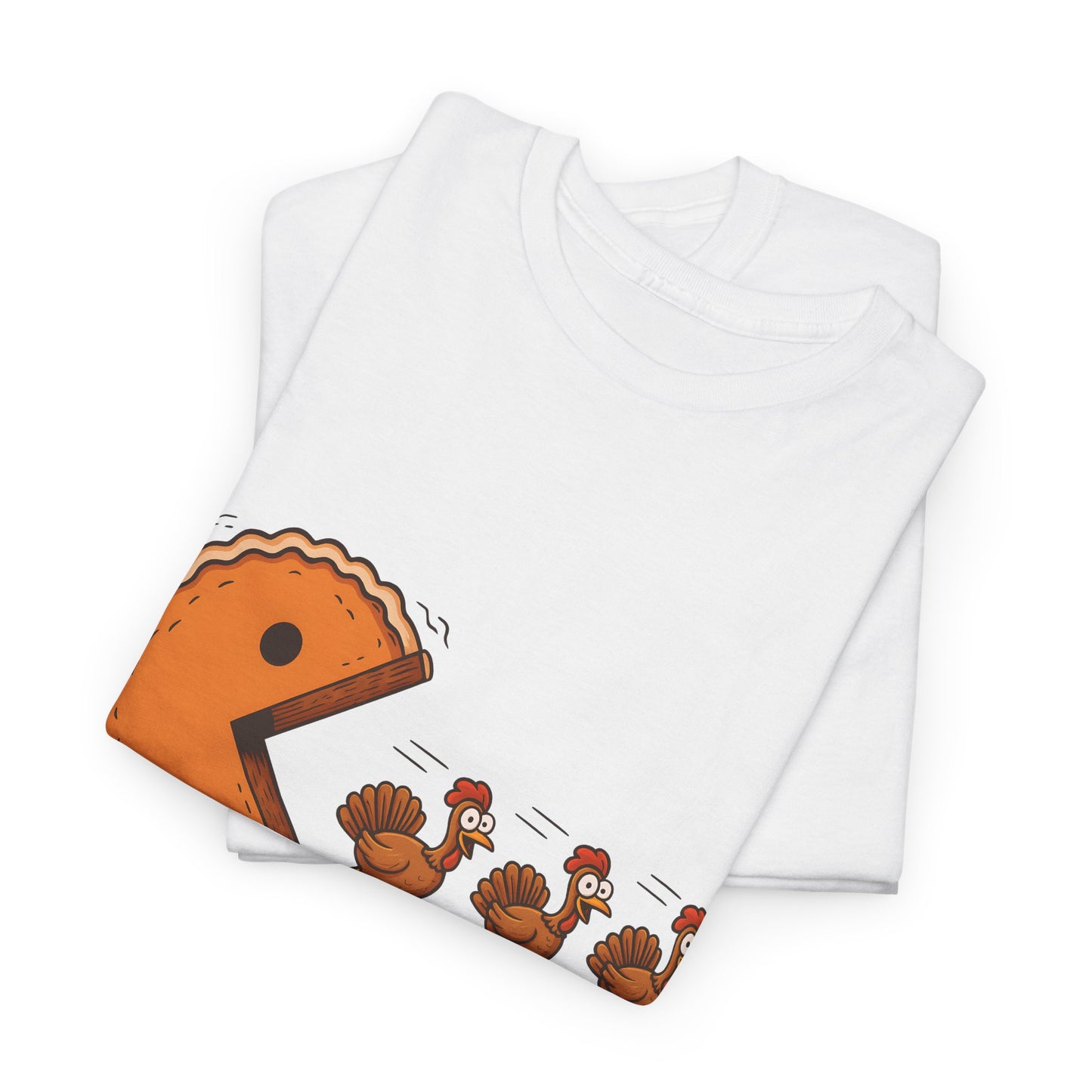 Funny Thanksgiving T-Shirt - Pac-Man Turkey Chase Design