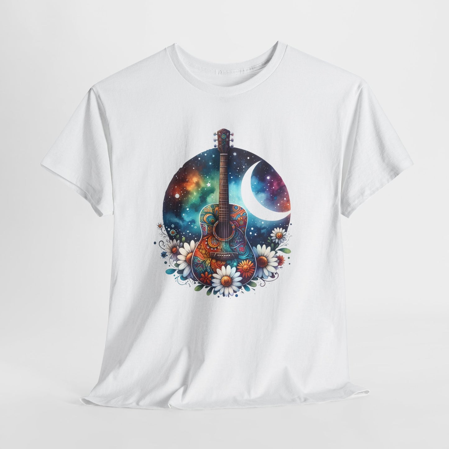 Cosmic Guitar T-Shirt - Bohemian Music Vibe