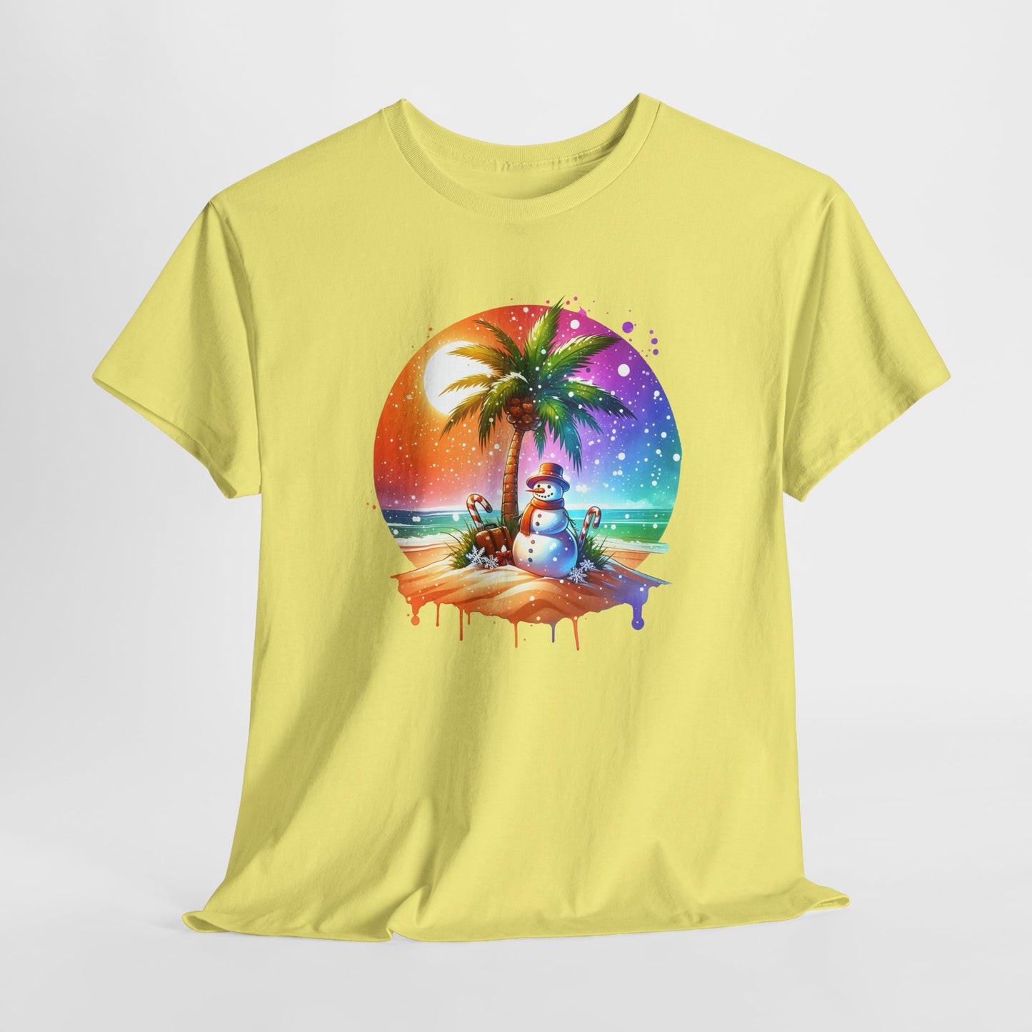 Snowman T-Shirt For Warm Christmas T Shirt For Palm Tree Holiday TShirt