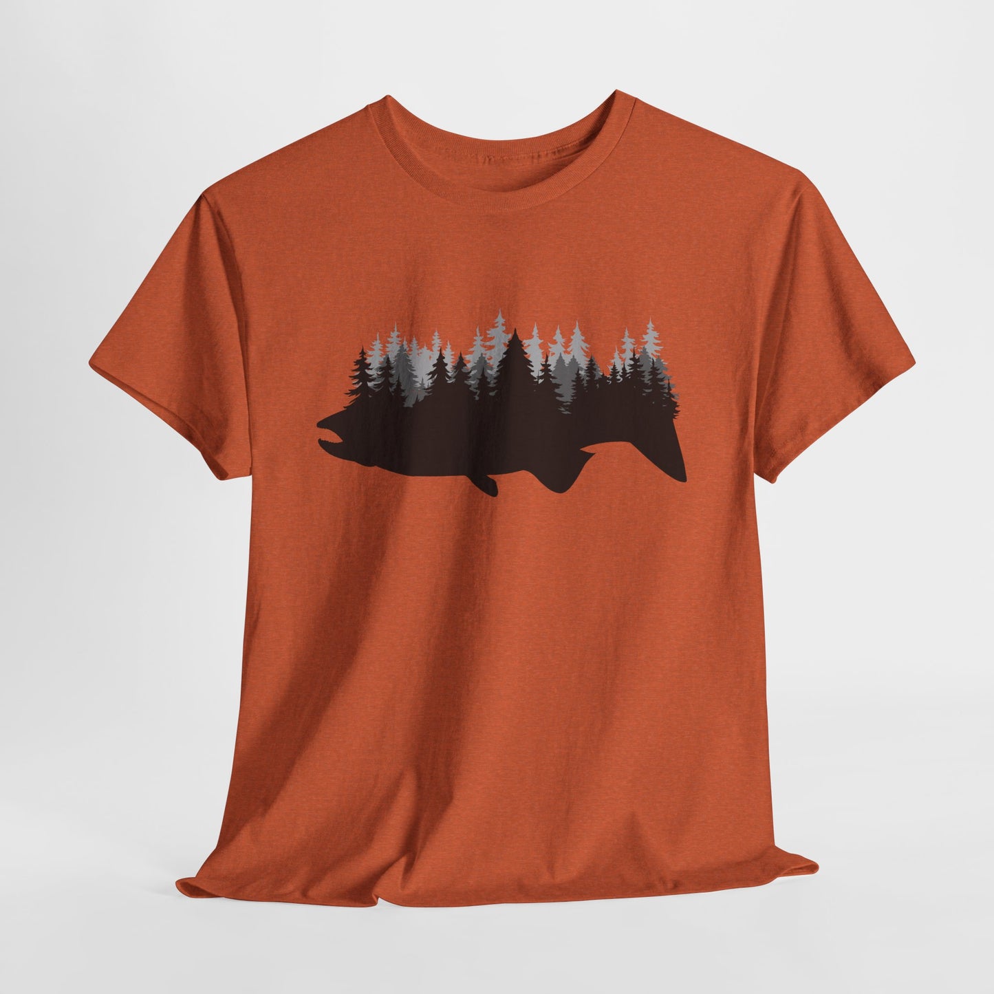 Fish Silhouette Forest Graphic T-Shirt