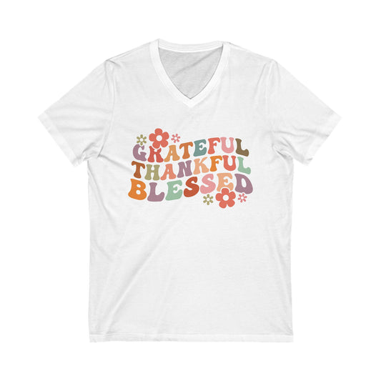 Grateful Thankful Blessed T-Shirt - Retro Vibe Tee