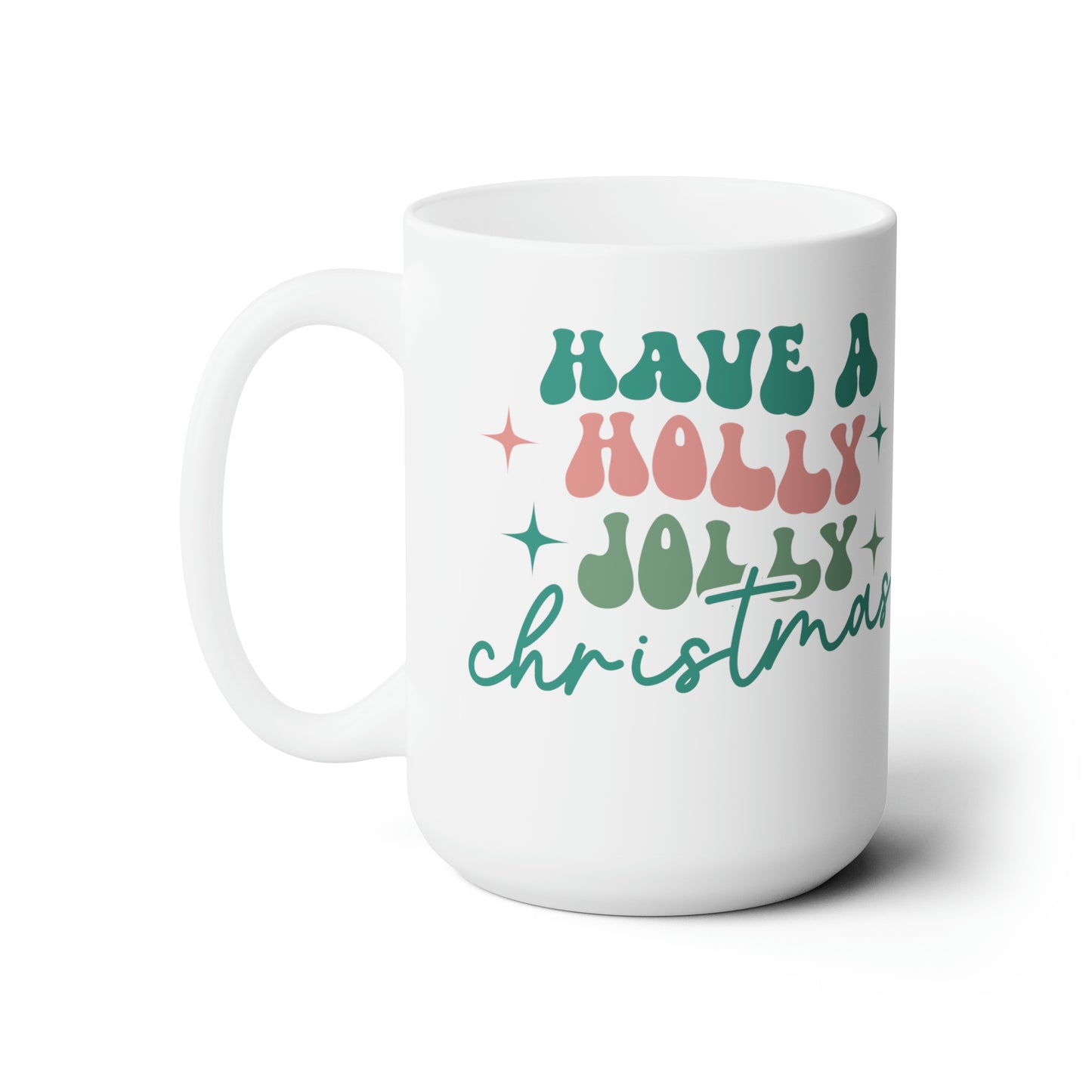 Retro Holly Jolly Christmas Coffee Hot Tea Cocoa Mug Gift Idea