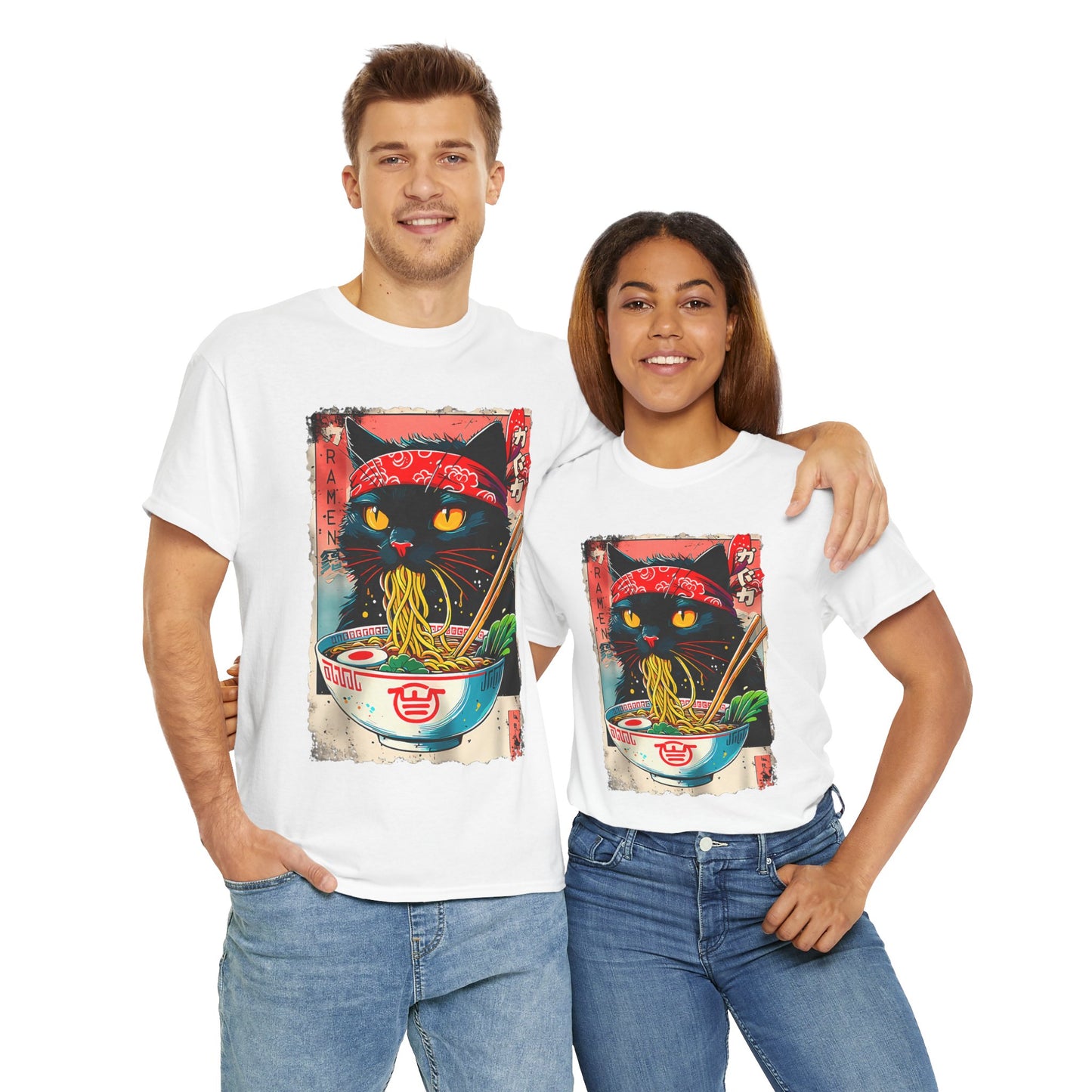 Ramen Cat T-Shirt - Japanese Graphic Design