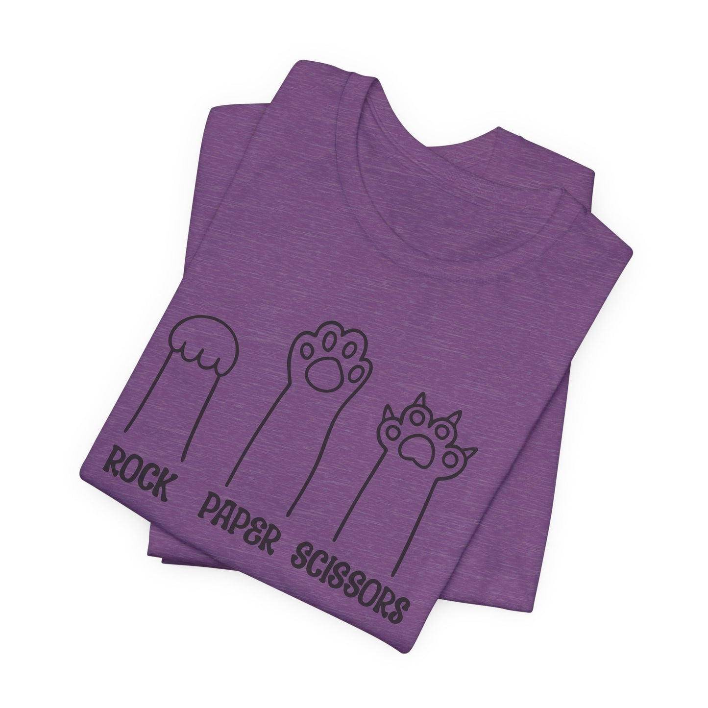 Rock Paper Scissors Cat T-Shirt - Funny Paw Tee