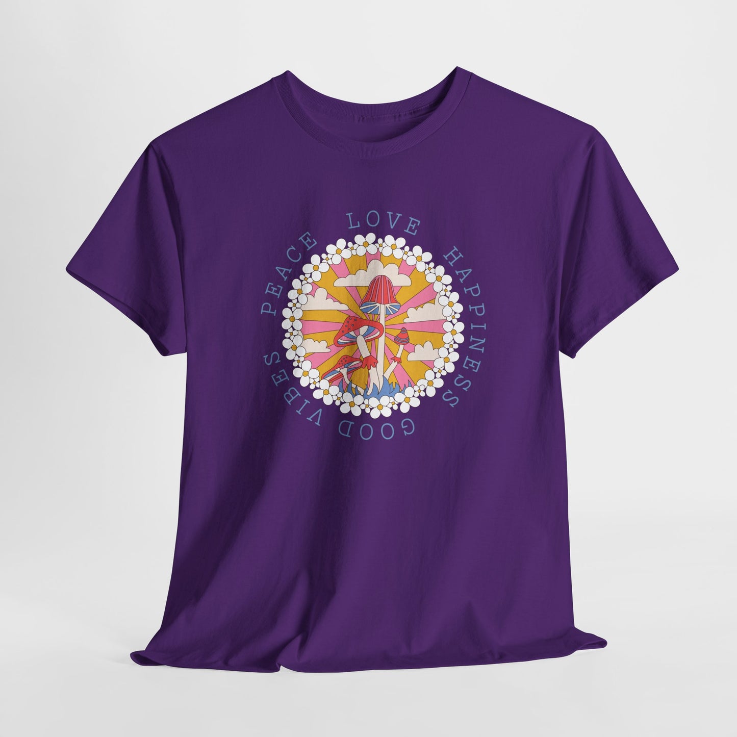 Peace Love Mushroom T-Shirt - Good Vibes Design