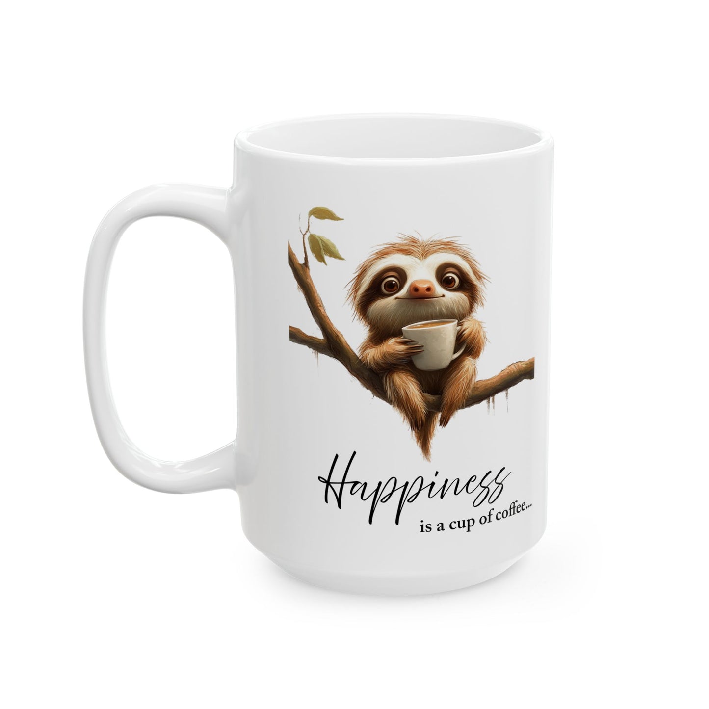 Quirky Sloth Mug For Happiness Coffee Cup