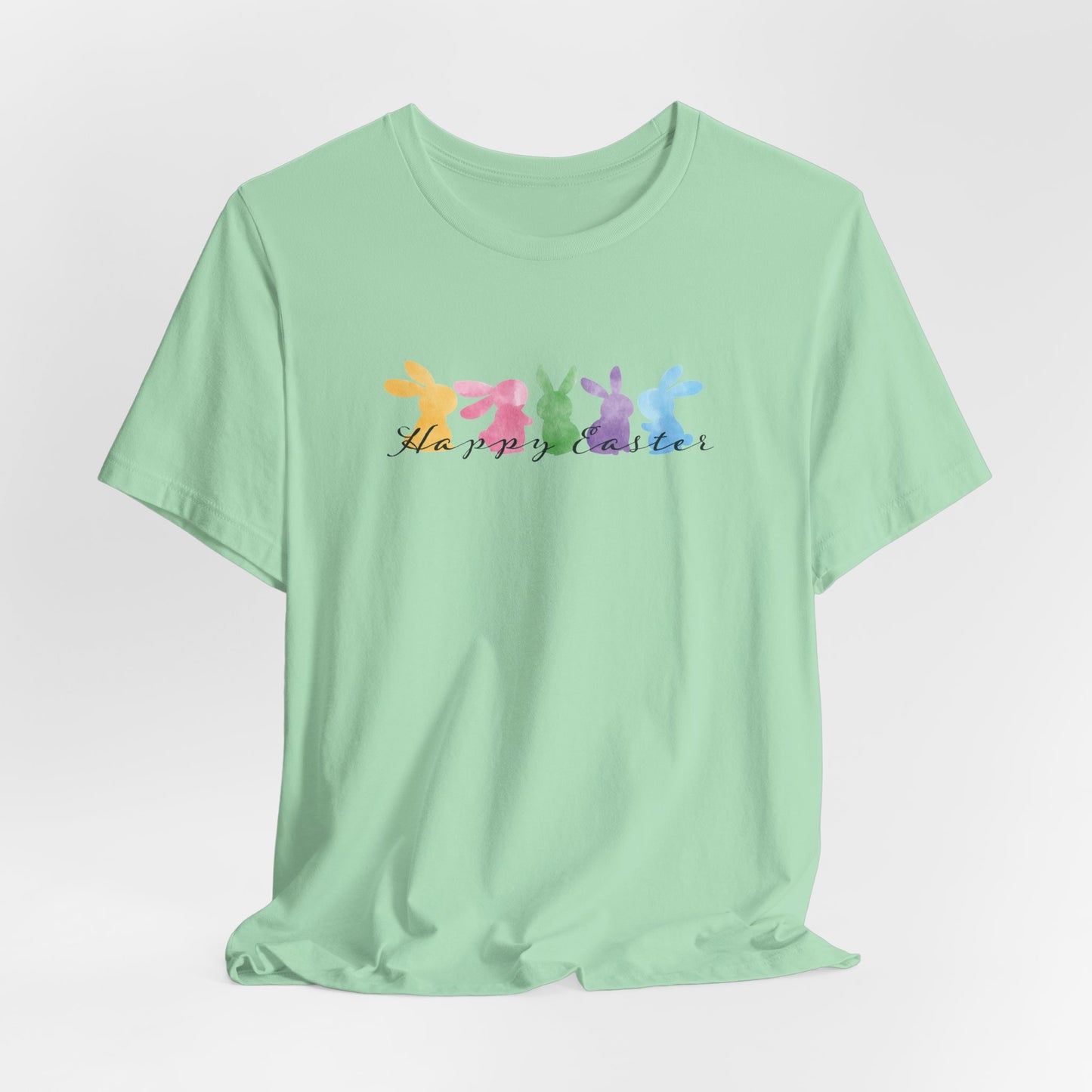 Happy Easter Pastel Bunnies T-Shirt - Cute Spring Graphic Tee