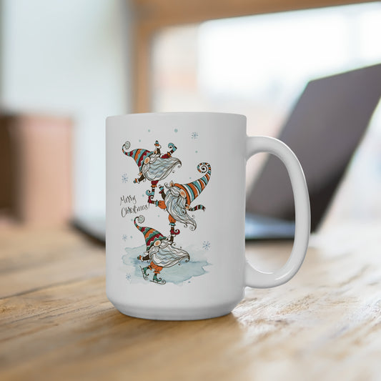 Skating Gnomes Christmas Coffee Hot Tea Cocoa Mug