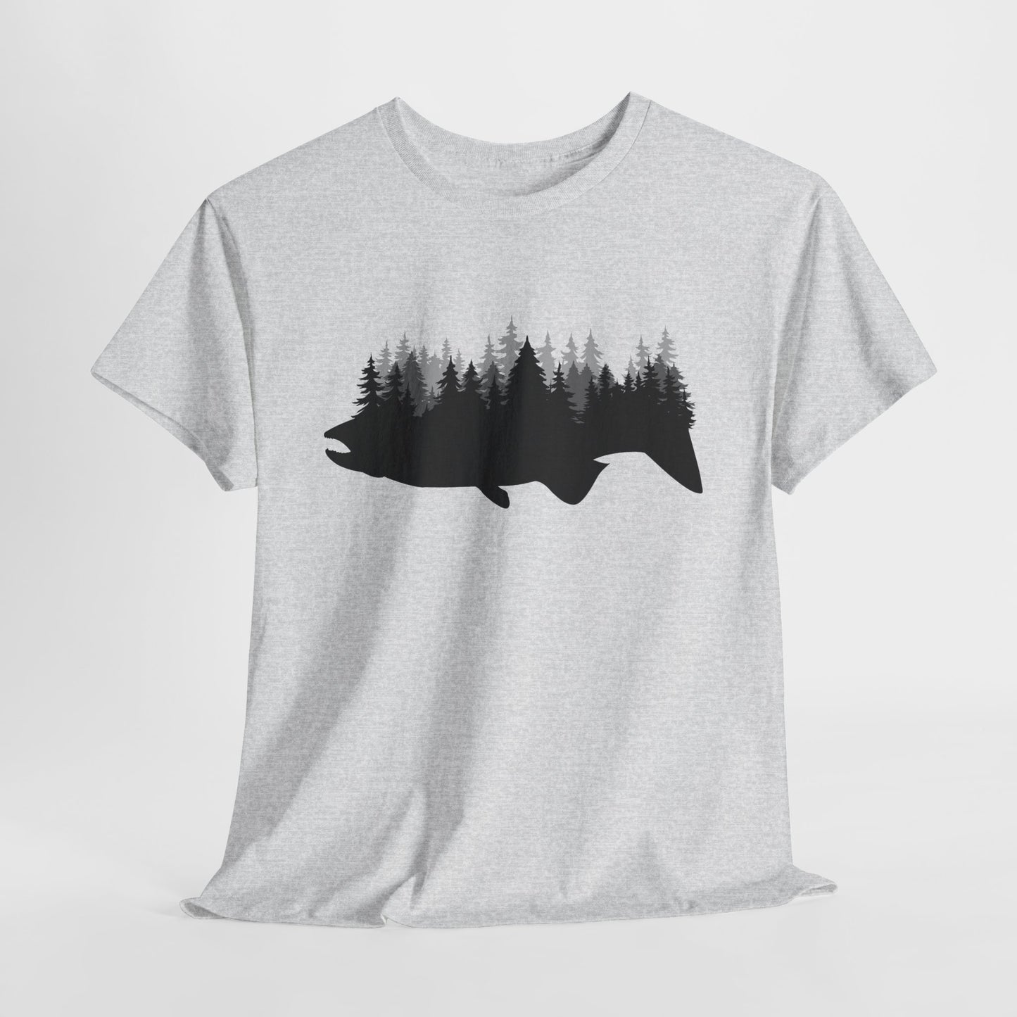 Fish Silhouette Forest Graphic T-Shirt