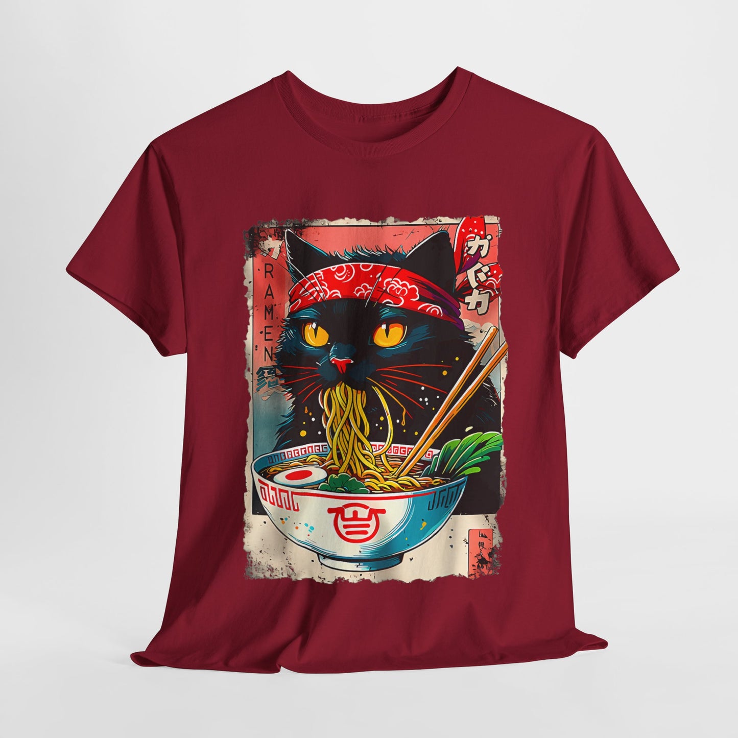 Ramen Cat T-Shirt - Japanese Graphic Design