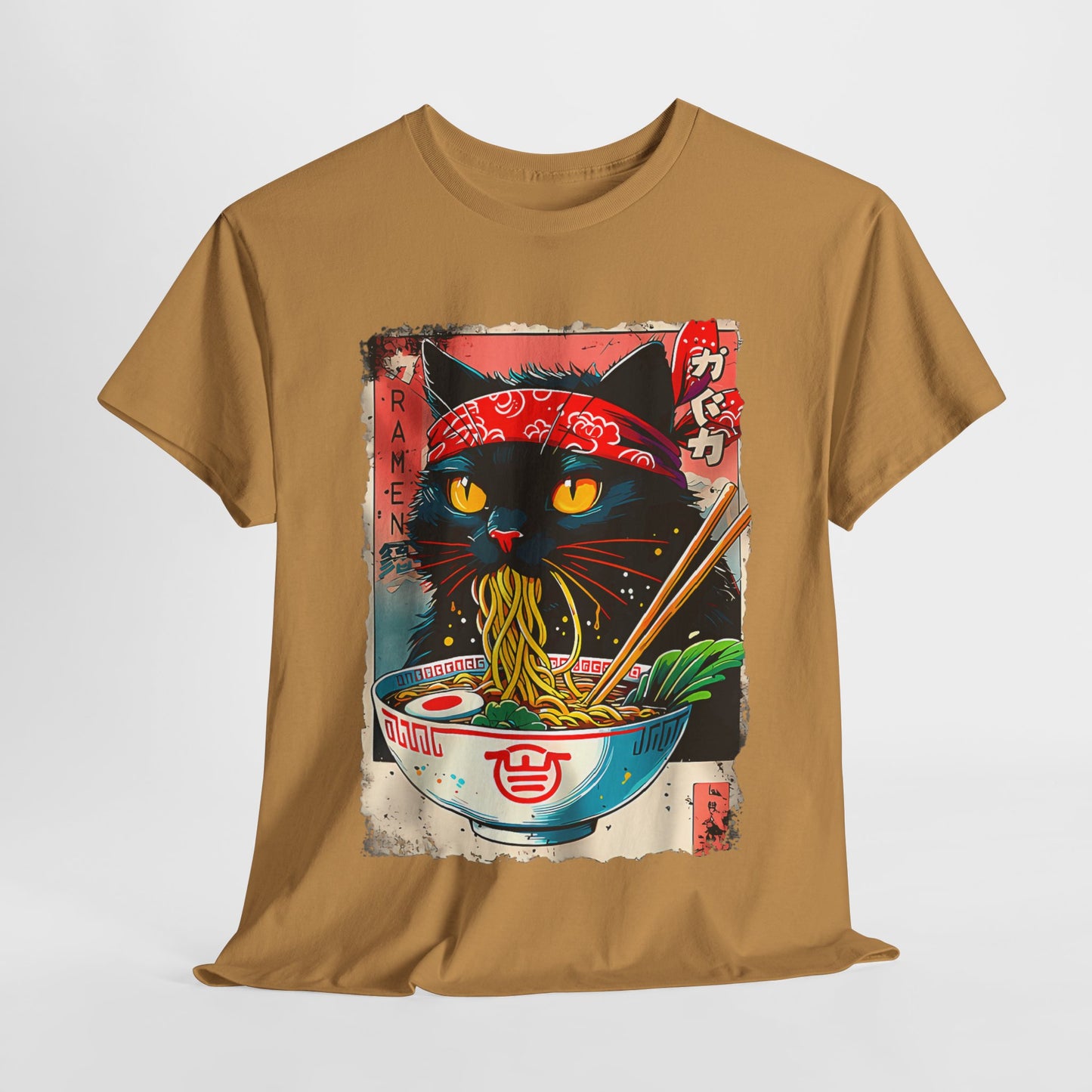 Ramen Cat T-Shirt - Japanese Graphic Design