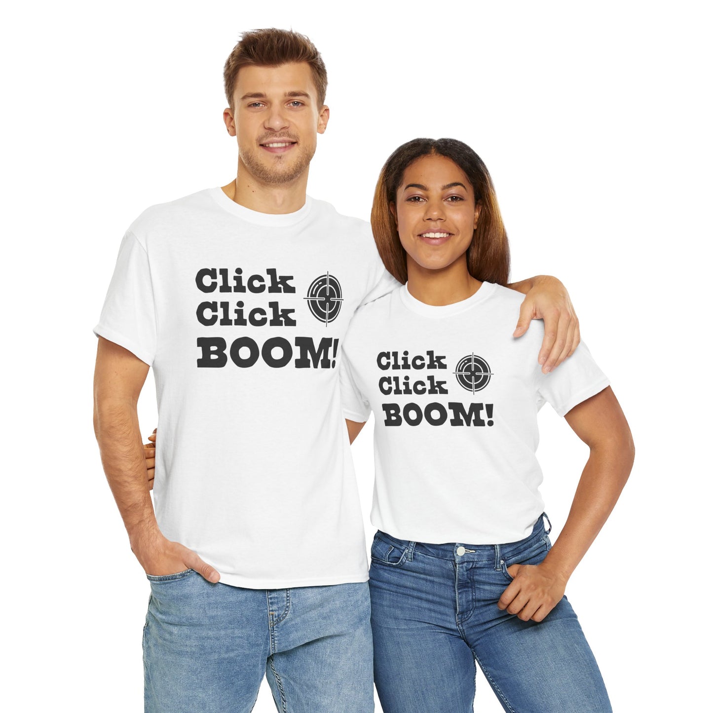 Click Click Boom T-Shirt - Gun Sight Graphic Tee