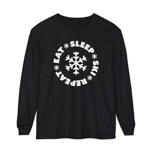 Eat Sleep Ski Repeat Long Sleeve T-Shirt