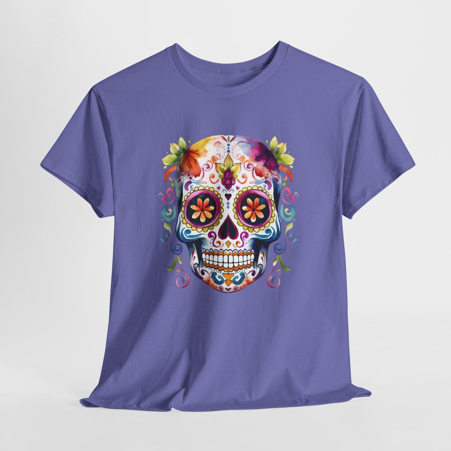 Multi-ColorSugar Skull T-Shirt - Day of the Dead Tee