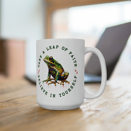 Tree Frog Coffee Mug For Leap Of Faith Hot Tea Cup For Inspirational Gift