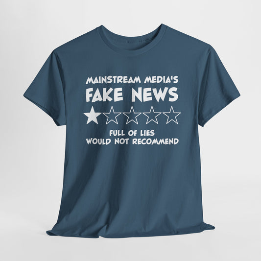 Fake News Review Tee - Mainstream Media 1-Star T-Shirt