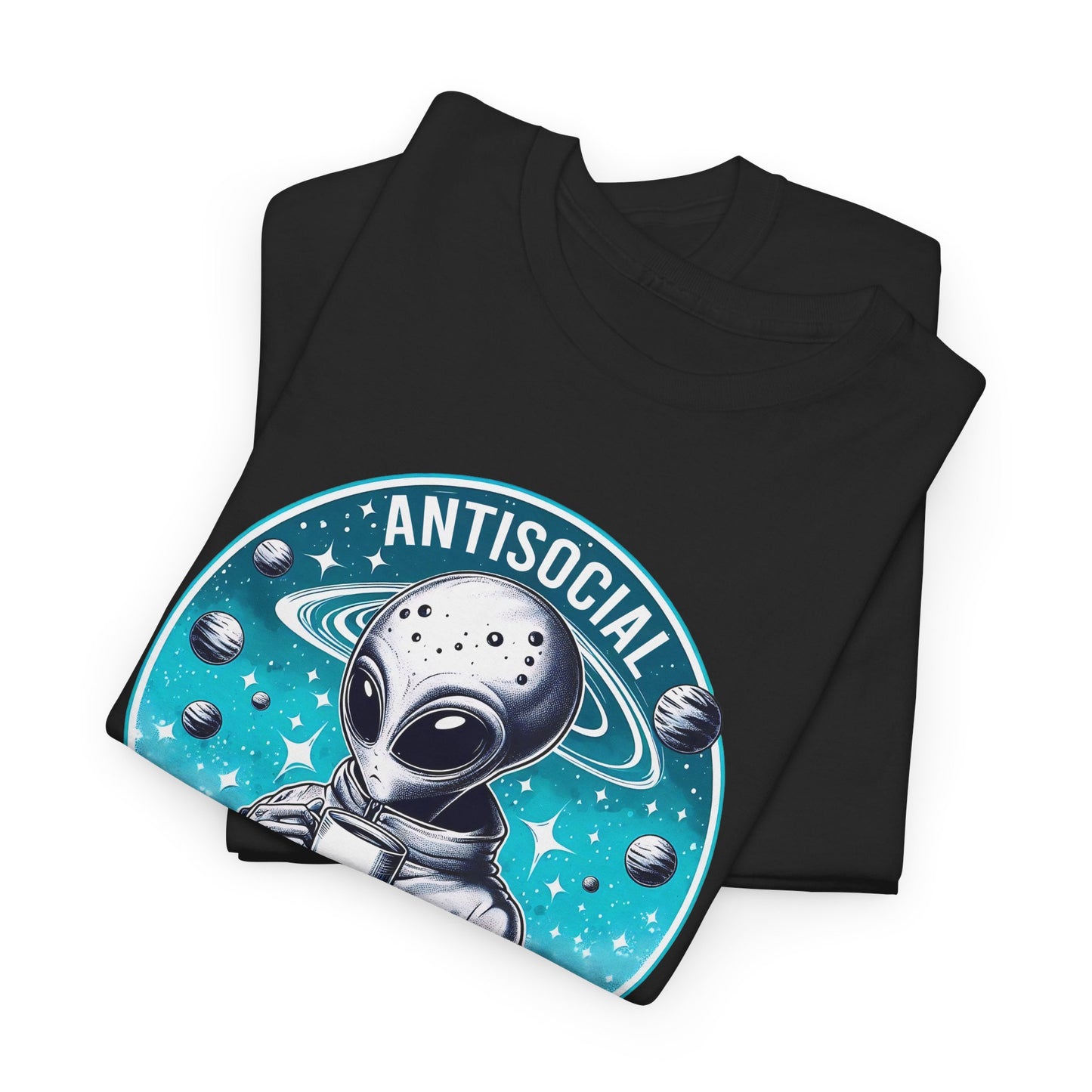 Antisocial Alien T-Shirt - Coffee Drinker Graphic