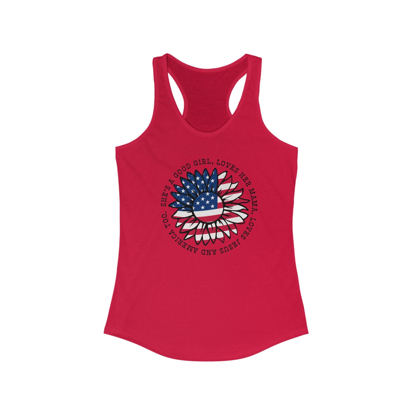 Patriotic Sunflower Tank Top - Good Girl Mama Jesus America