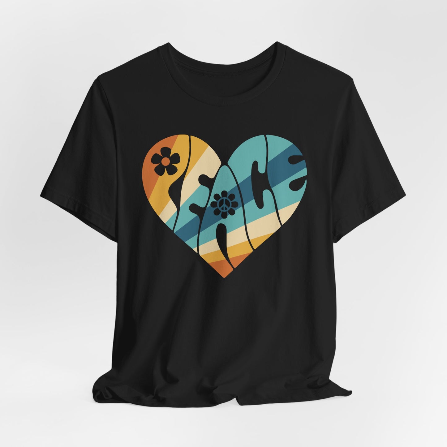 Colorful Peace Heart Hippie Tee