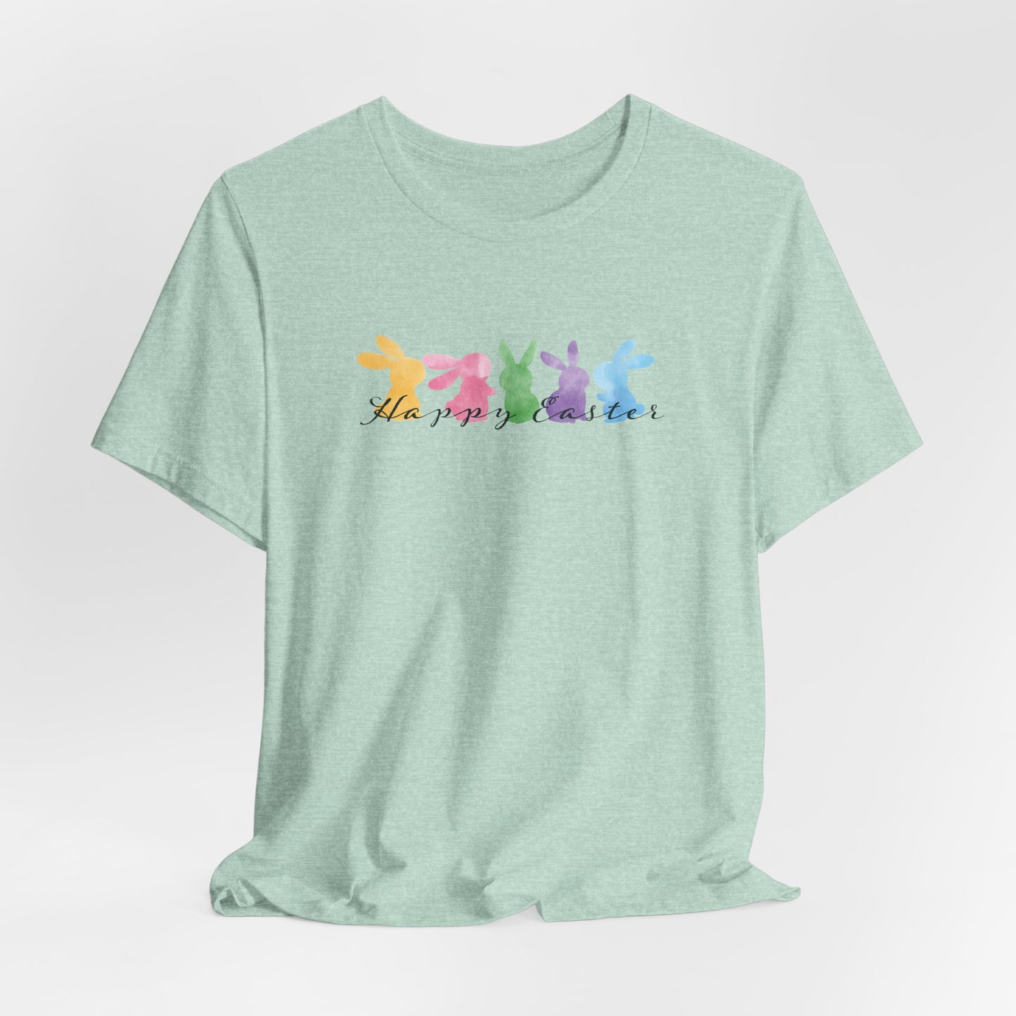Happy Easter Pastel Bunnies T-Shirt - Cute Spring Graphic Tee