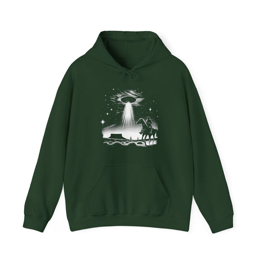 Cowboys And Aliens Hoodie - Desert UFO Glow Design