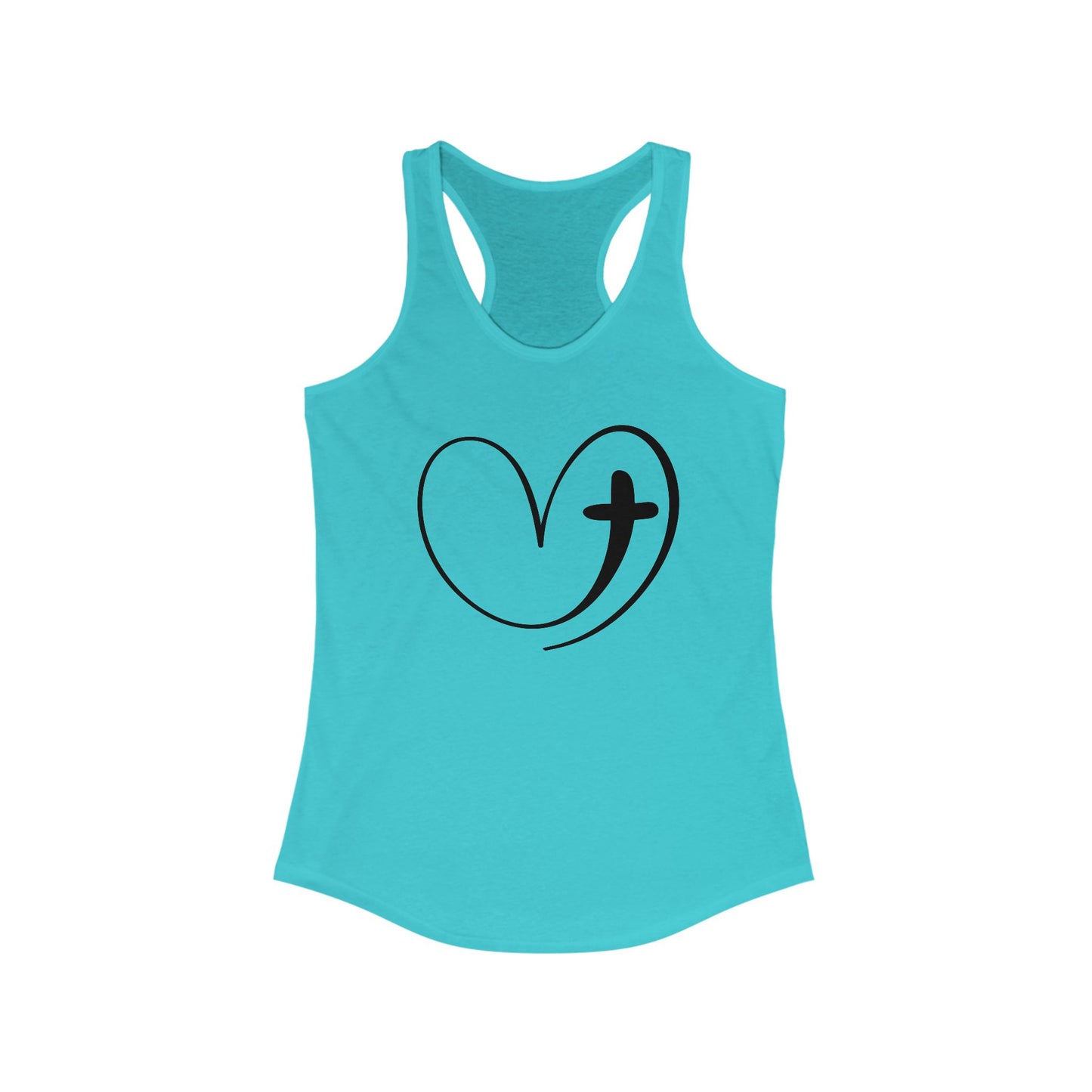 Heart Cross Tank Top - Bold Christian Graphic Tank